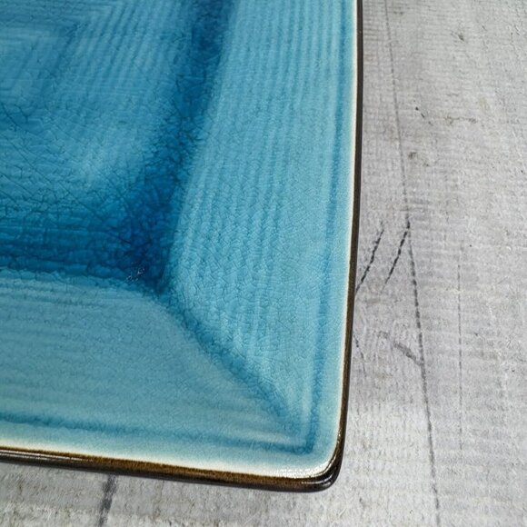 Home Target ZAZEN Reactive Crackled Turquoise Chocolate Out Dinner Plates Set 2 - Picture 14 of 16